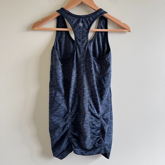Athleta Fastest Track Racerback Tank Top Size M Blue Space Dye 489382 - Picture 3 of 3